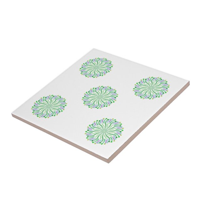 Hübsche Pflanze des Ozeans mit Tentakeln Fliese (Seite)