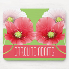 Hübsche Pflaume Floral Monogramm Mousepad