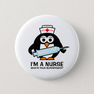 Hübsche Pflegeknöpfe mit niedlicher Pinguinschwest Button