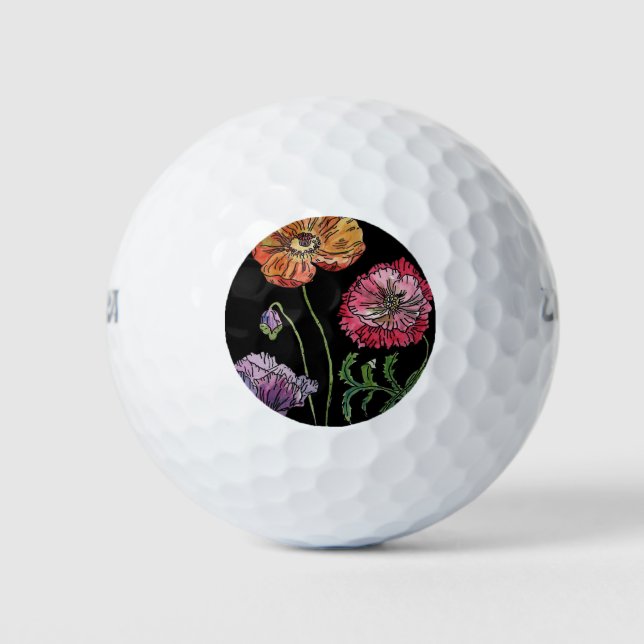 Hübsche Pflöten auf Schwarzwaldfarbe Golfball (Vorderseite)