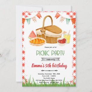 Hübsche Picknick-Party-Themen-Einladung Einladung