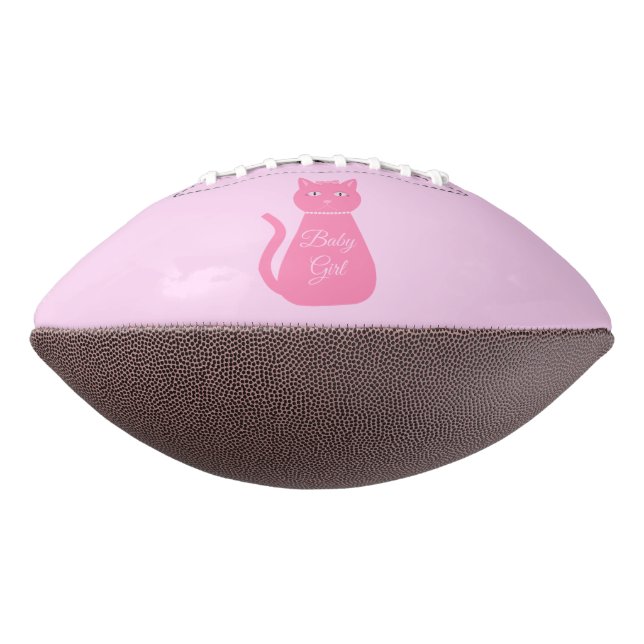 Hübsche Pink Baby Girl Cat Custom Gender Reveal Football (Gedreht 270)