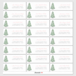 Hübsche Pink Baubles Holiday Tree Address Labels