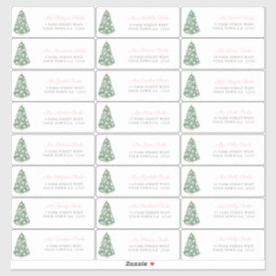 Hübsche Pink Baubles Holiday Tree Address Labels