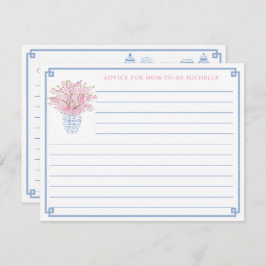 Hübsche Pink & Blue Babyduschberatung für Mama Car Einladung