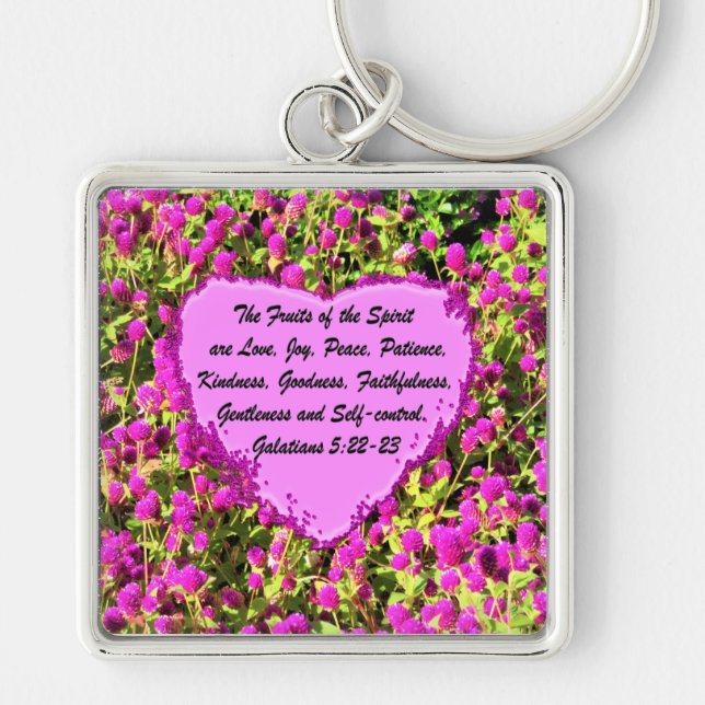 HÜBSCHE PINK-BLUME OBST DES SPIRITTEN-SCHLÜSSELANH SCHLÜSSELANHÄNGER (Vorne)