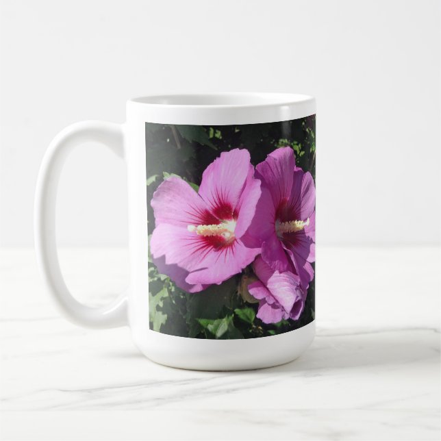 Hübsche Pink-Floral-Fotografie Kaffeetasse (Links)