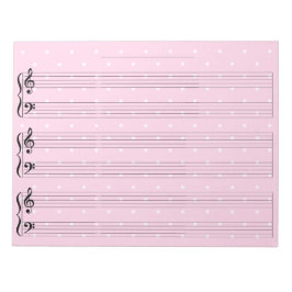 Hübsche Pink-Klaviermusik-Manuskript-Dokument mit  Notizblock