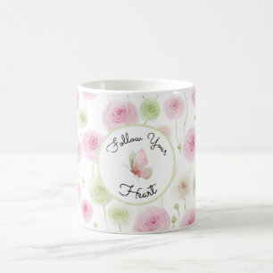 Hübsche Pink Mint Ranunculus Kaffeetasse