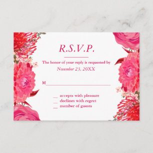 Hübsche Pink Peonics Response Card RSVP Karte