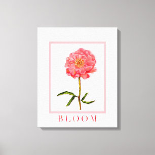 Hübsche Pink Peony Blume Art Leinwanddruck