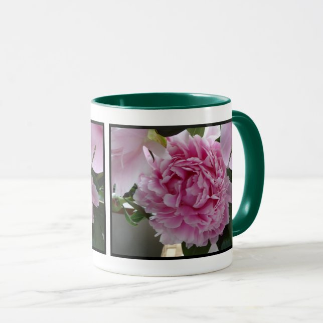 Hübsche Pink Peony Tasse (VorderseiteRechts)