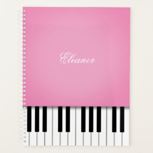 Hübsche Pink Piano-Musiktastatur individuell angep Planer