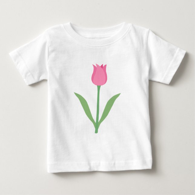Hübsche Pink Tulip Blume. Baby T-shirt (Vorderseite)