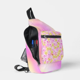 HÜBSCHE PINK- UND GELBTÄGLICHE BLUME MIT OMBRE CROSSBODY BAG