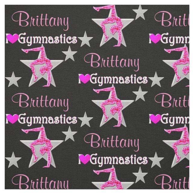 HÜBSCHE PINK UND SCHWARZE PERSONALISIERTE GYMNASFA STOFF (Muster)