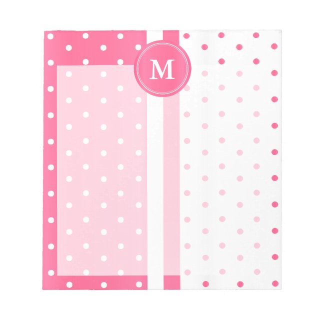 Hübsche Pink- und Weißpolka-Punkte Notizblock (Vorderseite)