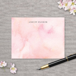 Hübsche Pink Watercolor Personal Stationierung Dankeskarte