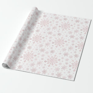 Hübsche Pink Weihnachtsschneeflocken im Winter We Geschenkpapier
