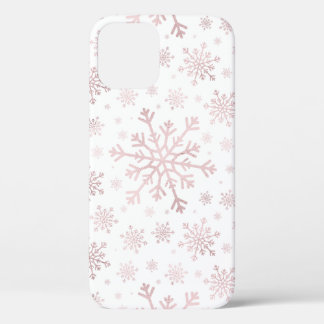 Hübsche Pink Weihnachtsschneeflocken im Winterweiß Case-Mate iPhone Hülle