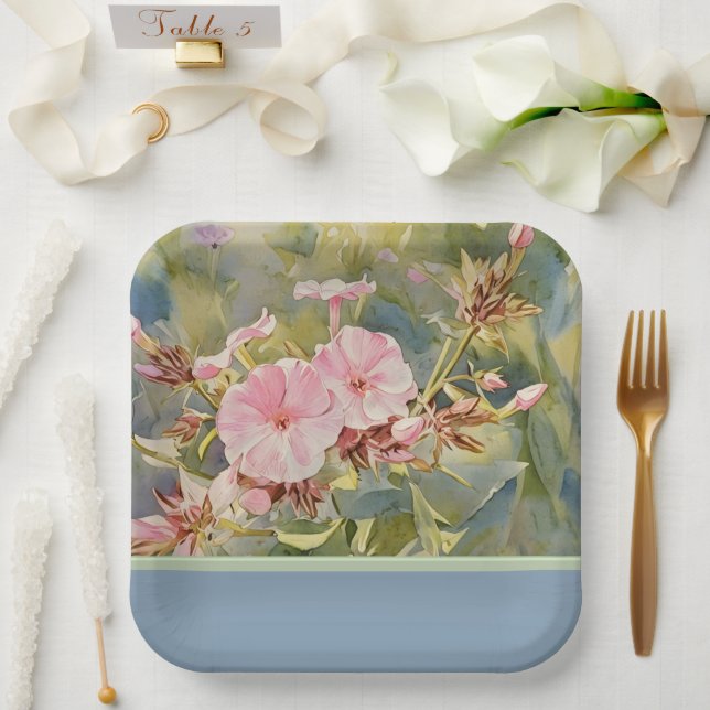 Hübsche Pinke - Papierplatte Pappteller (Hochzeit)