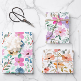 Hübsche Pinsel und Pfirsichfarben Geschenkpapier Set