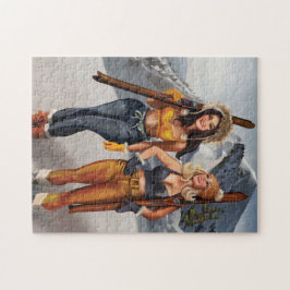 Hübsche Pinup Girls Skifahren Puzzle