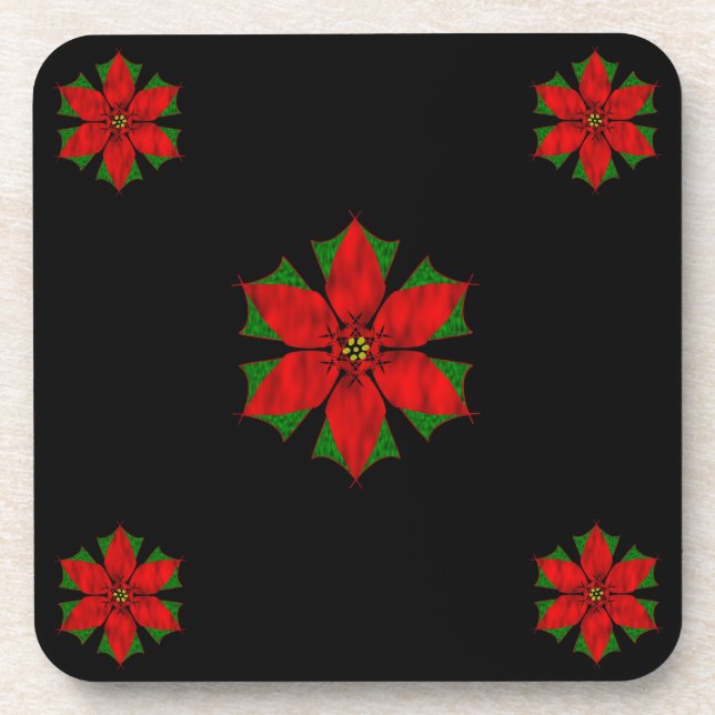 Hübsche Poinsettias Untersetzer (Vorderseite)