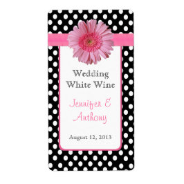 Hübsche Polka Dot & Daisy Wedding Wine Labels