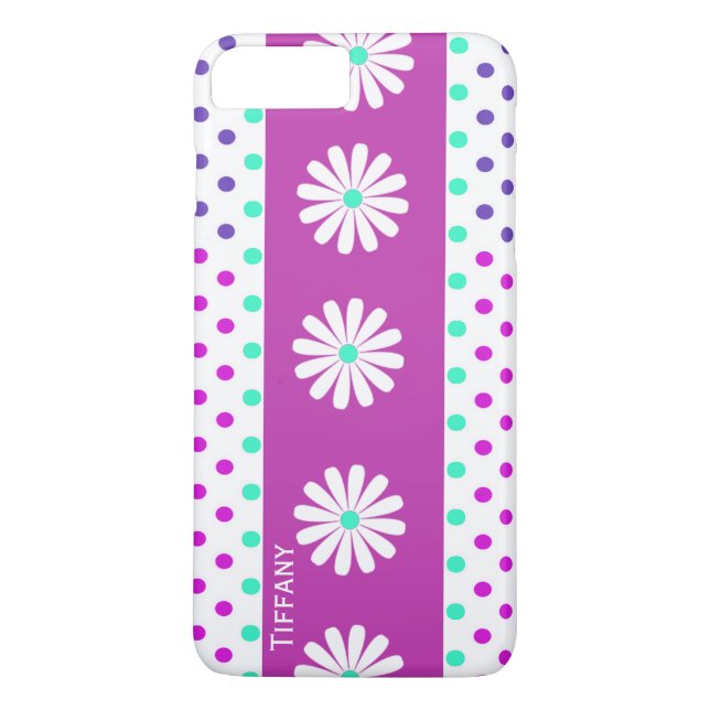 Hübsche Polka Dots und Blume iPhone 7 Plus Fall Case-Mate iPhone Hülle (Rückseite)