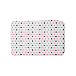Hübsche Polka-Punkte in Rosa und Weiß Badematte
