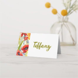 Hübsche Poppies-Platzkarten Platzkarte