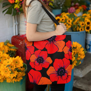Hübsche Poppies Tote Bag