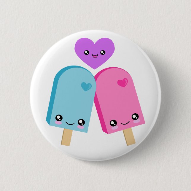 Hübsche Popsicles BESTE FREUNDIN Kawaii Buttons (Vorderseite)