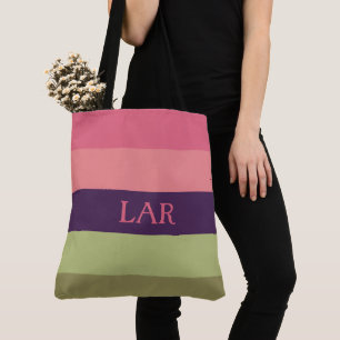 Hübsche Posies Stripe Monogramm Wickeltasche
