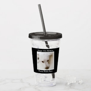 Hübsche Pouty Face Niedlicher Hund 40. Geburtstag  Acryltrinkbecher