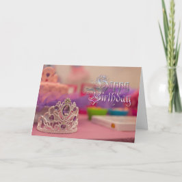 Hübsche Princess Tiara Pink Lila Geburtstagskarte Karte