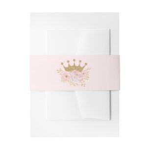 Hübsche Prinzessin Blush Pink Gold Baby Girl Gebur Einladungsbanderole