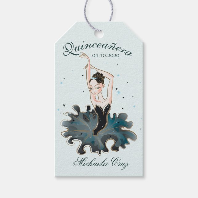 Hübsche Prinzessin Emerald Quinceanera Geschenkanhänger (Vorderseite)