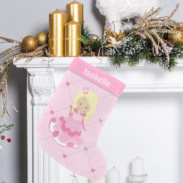 Hübsche Prinzessin Pink Blonde Girl Geburtstagspar Kleiner Weihnachtsstrumpf