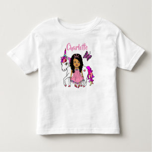 Hübsche Prinzessin und Einhorn Personalisiertes Sh Kleinkind T-shirt