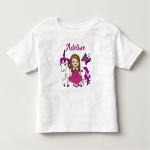 Hübsche Prinzessin und Unicorn-personalisiertes Kleinkind T-shirt