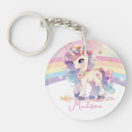 Hübsche Prinzessin Unicorn Rainbow Schlüsselanhänger