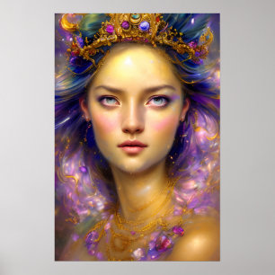 Hübsche Prinzessin Warrior Ethereal Goddess Poster