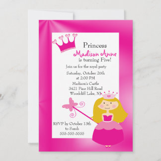 Hübsche Prinzessin zum Geburtstag Einladung