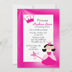 Hübsche Prinzessin zum Geburtstag Einladung