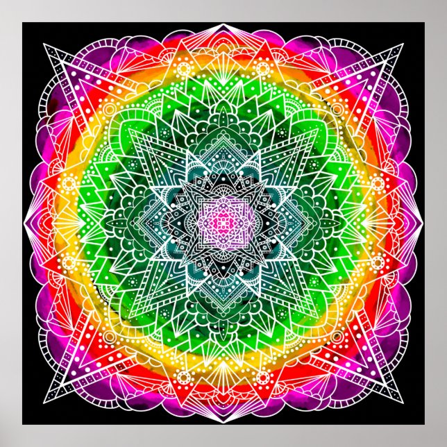 Hübsche Prismenfantasy Art meditative Poster (Vorne)