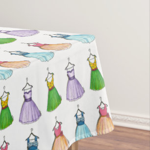 Hübsche Prom Kleider Vintag Retro Mode der 50er Ja Tischdecke