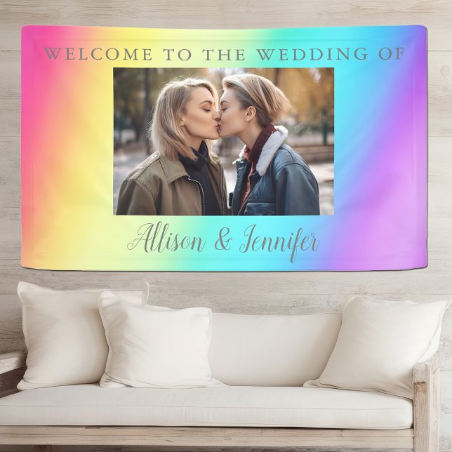 Hübsche Rainbow Custom Couple Foto Hochzeit Willko Banner (Von Creator hochgeladen)