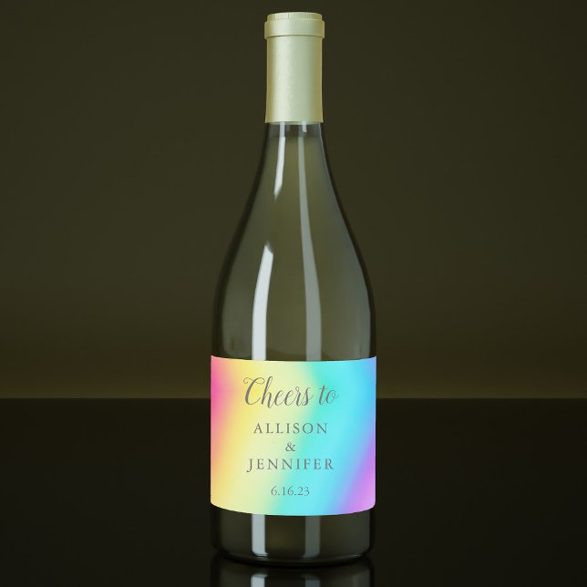 Hübsche Rainbow Fade Personalisiert Wedding Cheers (Von Creator hochgeladen)